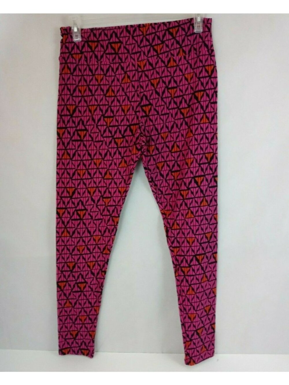 New LuLaRoe Tall & Curvy Leggings Black With Pink & Orange Airplanes Design